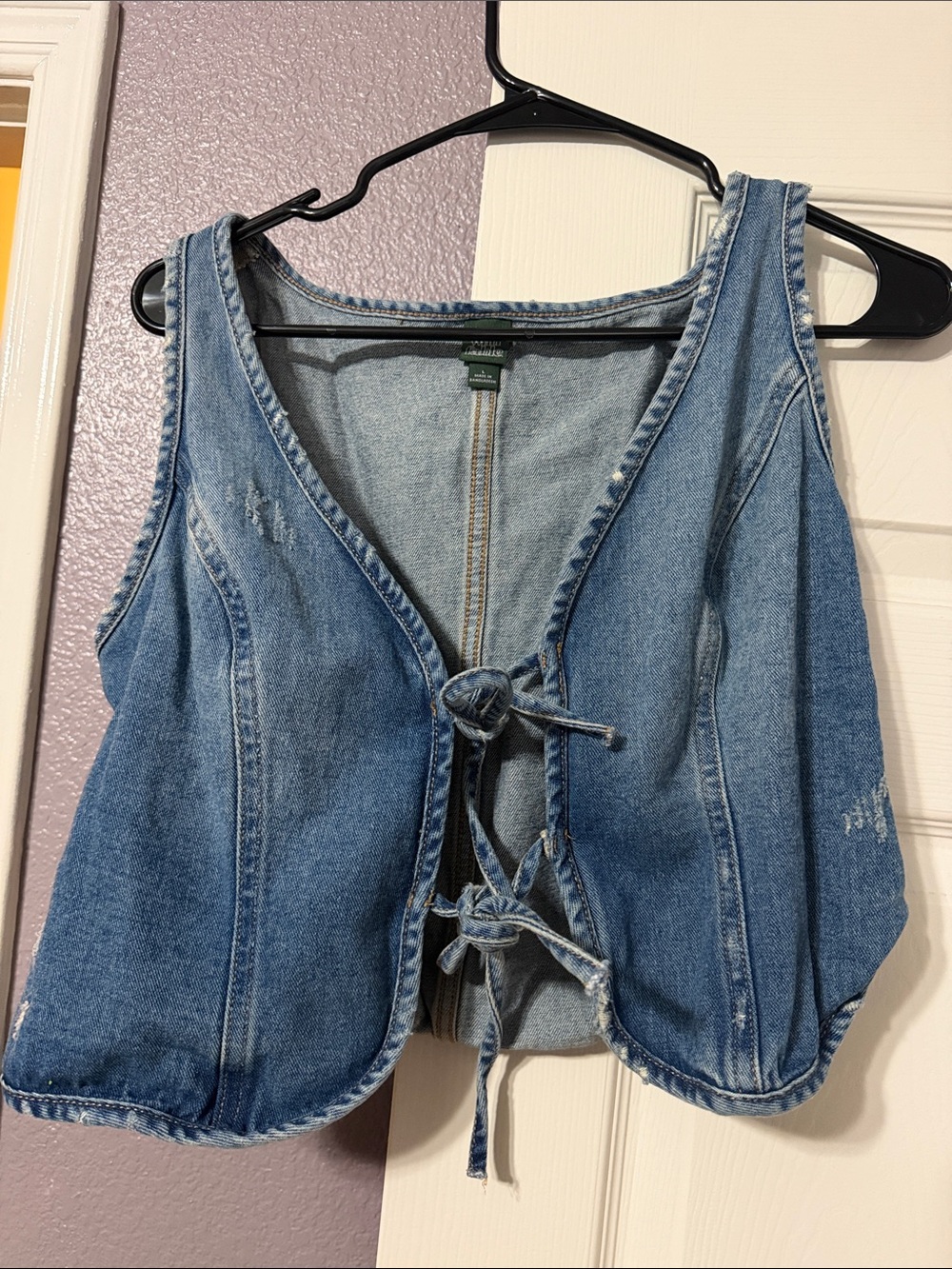 wild fable Denim Tie-Front Tank Top - Blue